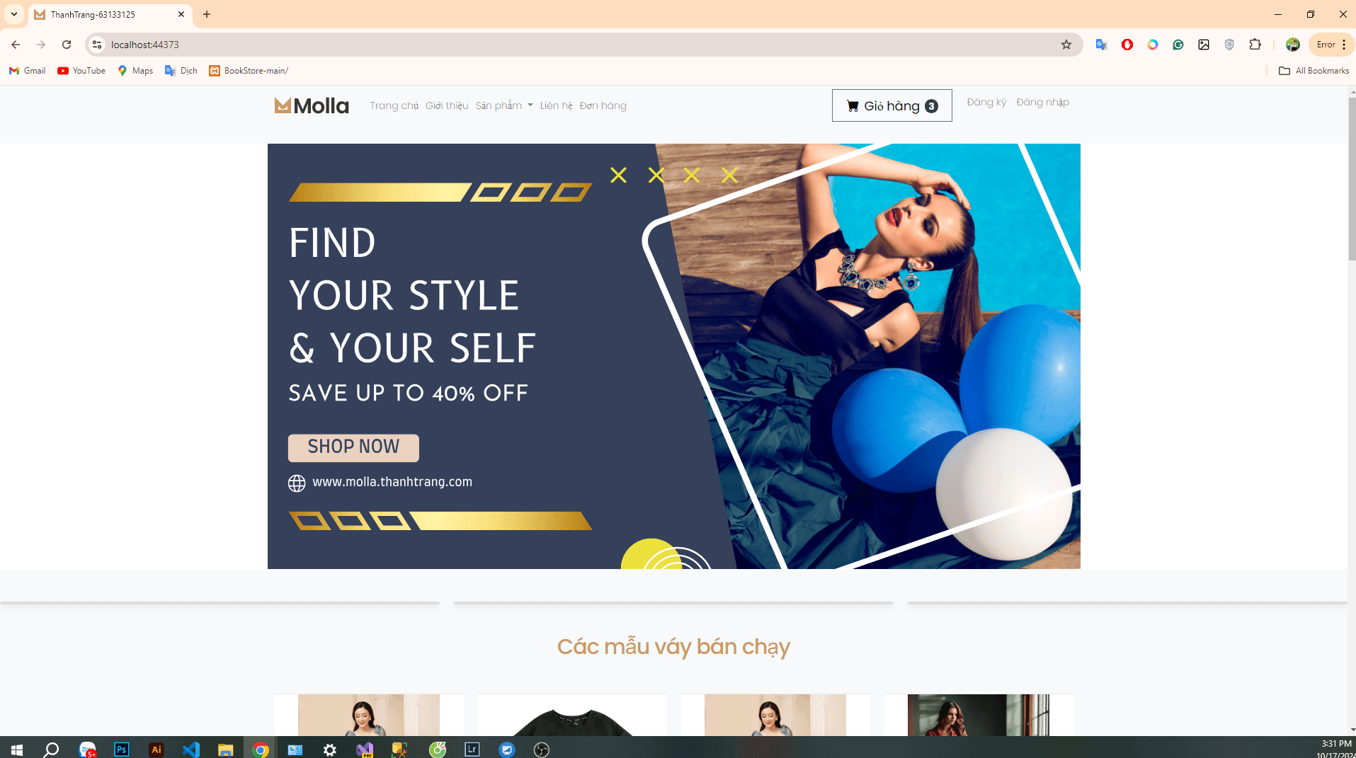 MH001 - Đồ án môn học Web bán hàng thời trang sử dụng ASP.Net MVC - Có báo cáo